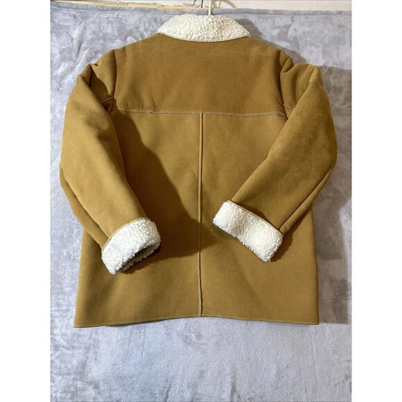 Women’s Avon Penny Lane Coat Tan Sherpa Lined Size Large - Picture 11 of 11